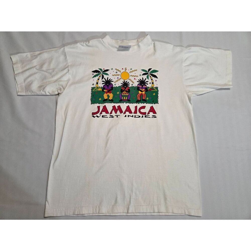 ROYAL TEES JAMAICA WEST INDIES VINTAGE T SHIRT WHITE MENS SIZE LARGE REGGAE